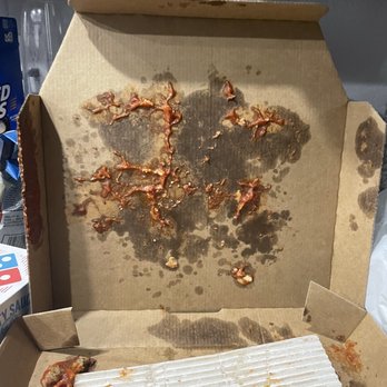 Domino's - This the top of the pizza box was when we opened it. - Pizza Near Me - Las Vegas, Nevada Domino's - This the top of the pizza box was when we opened it. - Pizza Near Me - Las Vegas, Nevada