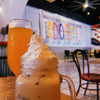Kaffe Haus - Passion fruit mimosa & coconut iced coffee, YUM! - Breakfast & Brunch Near Me - San Juan, Puerto Rico