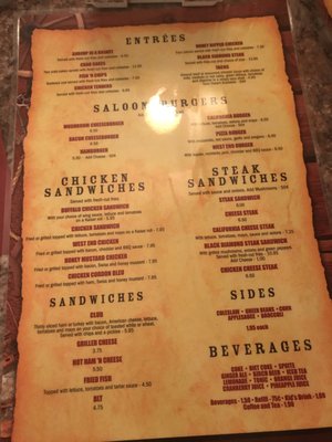 Menu photo 5 West End Saloon Palmerton, PA