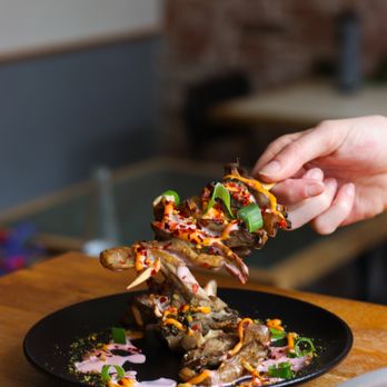 Meatless District - Spicy oyster mushroom skewers - Vegan Near Me - Amsterdam, New Hampshire