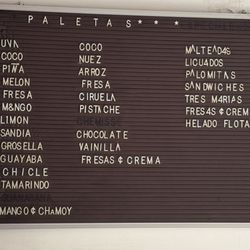 La Reyna de Michoacan - Popsicle flavor list