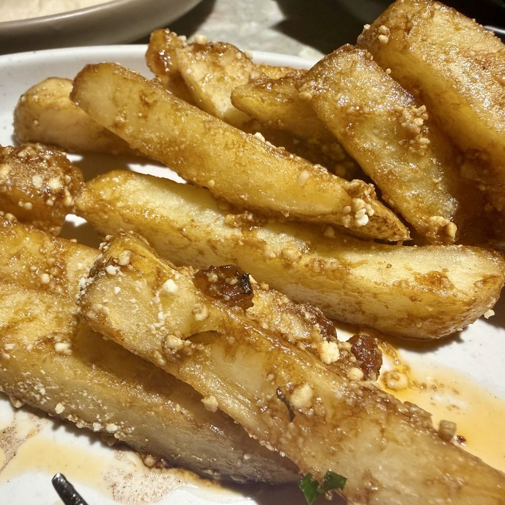 Ash and Agave - STAR OF THE SHOW! Papas al carbon (cooked in beef tallow, with garlic)  with salsa macha aioli.  still dreaming about them - Mexican Near Me - Denver, Colorado