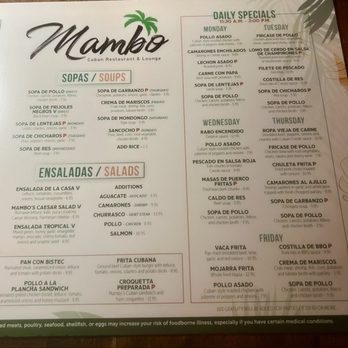 Mambo Cuban Restaurant & Lounge Harrison - Menu as of October 2025 - Cuban Near Me - Harrison, New Jersey