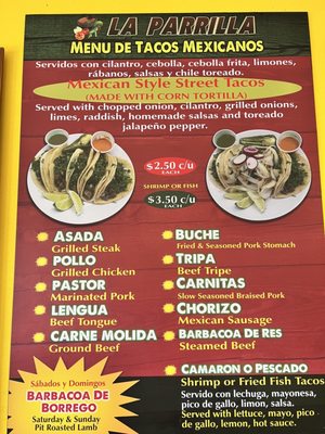 Menu photo 1 La Parilla Grill Ridgeland, SC