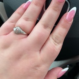 Nails, acrylics, pink & white, almond nails Nails, acrylics, pink & white, almond nails