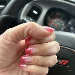 Pink ombré red large sparkles