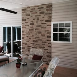 Tripp Smith Construction - New 16'x20' Screen Porch with lower 16'x20' deck with stone accent wall.