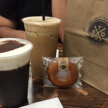 Ring Donuts - Iced coffee and fig donut - Donuts Near Me - Los Angeles, California