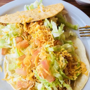 Laguna Grill - Shredded beef taco on top Shredded chicken taco underneath - Mexican Near Me - Big Bear Lake, California