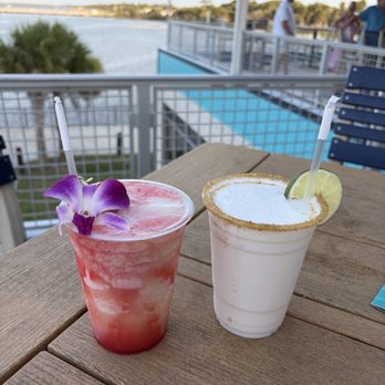 Tiki Docks Port Orange - Lava Flow and Key Lime Colada. Lava flow was delicious and the key lime only tasted like lime and heavy cream - Seafood Near Me - Port Orange, Florida Tiki Docks Port Orange - Lava Flow and Key Lime Colada. Lava flow was delicious and the key lime only tasted like lime and heavy cream - Seafood Near Me - Port Orange, Florida