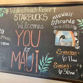 Starbucks - a blackboard with a menu written on it - Coffee & Tea Near Me - Kihei, Hawaii