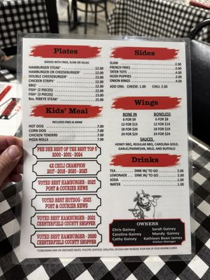 Menu photo 2 Bill's Grill Patrick, SC Menu photo 2 Bill's Grill Patrick, SC