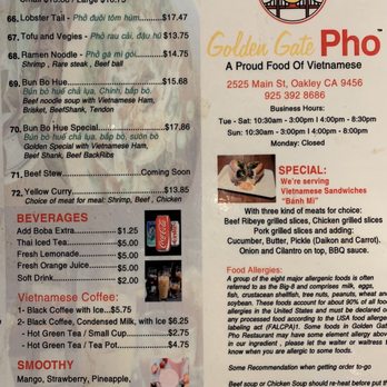 Golden Gate Pho - Vietnamese Near Me - Oakley, California