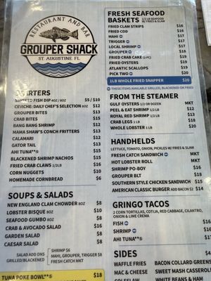 Menu photo 1 Grouper Shack St. Augustine, FL Menu photo 1 Grouper Shack St. Augustine, FL