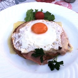 Gasthof Krone - Winzerschinken auf Rösti mit Ei