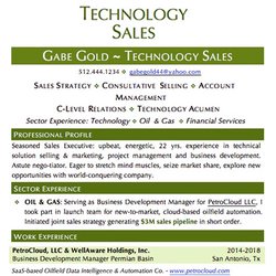 Keep Austin Hired Resume Service - Resume for a Star in Tech Sales