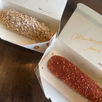 Mochinut - Crispy Ramen Hotdog and Hot Cheetos Mixed Dog. - Donuts Near Me - Allston, Massachusetts