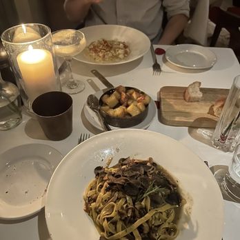 Forte Dei Marmi - Fettuccine Seasonal Mushrooms and Risotto Seppia e Carciofi - Italian Near Me - Miami Beach, Florida Forte Dei Marmi - Fettuccine Seasonal Mushrooms and Risotto Seppia e Carciofi - Italian Near Me - Miami Beach, Florida