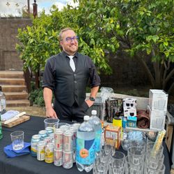 Blue Flamingo Bartending Services - Nick from Blue Flamingo Bartending Services set up and ready to work his magic.