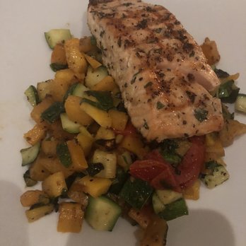 Sixty Vines - Salmon and veggie medley - New American Near Me - Dallas, Texas Sixty Vines - Salmon and veggie medley - New American Near Me - Dallas, Texas