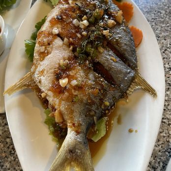 Sawasdee Thai Cuisine - Whole fried pompano fish - Thai Near Me - Norfolk, Virginia