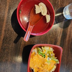 Ichiban Steakhouse & Sushi Bar - Lunch soup and ginger salad