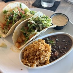 Seasoned Shrimp Tacos  Rice and Beans