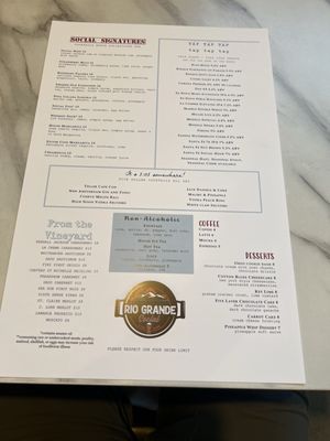 Menu photo 1 Rio Grande Social Albuquerque, NM