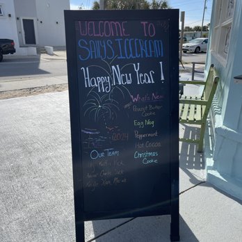 Sally's Ice Cream - Greeting Sign - Ice Cream & Frozen Yogurt Near Me - Flagler Beach, Florida Sally's Ice Cream - Greeting Sign - Ice Cream & Frozen Yogurt Near Me - Flagler Beach, Florida