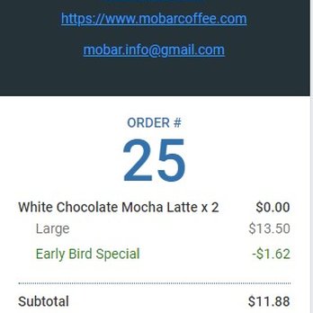 Mobar Coffee - Our receipt - Coffee & Tea Near Me - Montebello, California Mobar Coffee - Our receipt - Coffee & Tea Near Me - Montebello, California