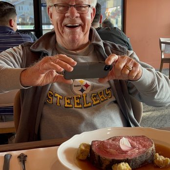 Be.Steak.A - The biggest prime rib Ive seen.  My Pa's face says it all!!! - Bars Near Me - Campbell, California