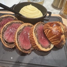 Beef Portobello Mushroom Wellington, Stilton, Wild Garlic Mash