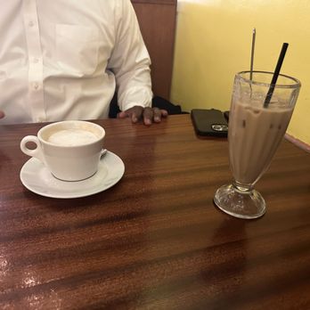 Pegasus - Hot latte and an iced macchiato - Breakfast & Brunch Near Me - Brooklyn, New York
