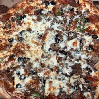 Rosati’s Pizza - The Monster. Their version of a supreme. Delicious!!! - Pizza Near Me - McKinney, Texas