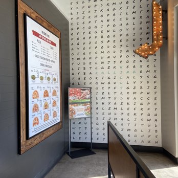 MOD Pizza - a restaurant with a large menu on the wall - Fast Food Near Me - Rolling Hills Estates, California MOD Pizza - a restaurant with a large menu on the wall - Fast Food Near Me - Rolling Hills Estates, California