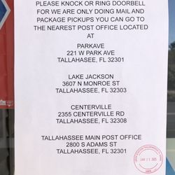 US Post Office - We saw this on a Saturday but it's possible that this applies to weekdays so the lobby may be closed.
