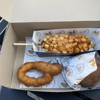 Ugly Donuts & Corn Dogs - That little oddly shaped circle is mine, The vegan Donut. - Korean Near Me - Pearland, Texas