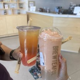 Sunset On The Beach Slush with crystal boba Sunset On The Beach Slush with crystal boba