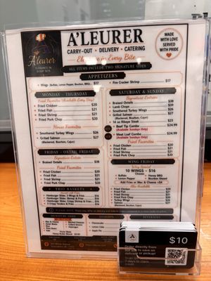 Menu photo 1 A’leurer Greensboro, NC Menu photo 1 A’leurer Greensboro, NC