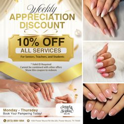 Angel & Sophia Nail Spa - WEEKDAY SAVINGS ARE HERE! 
Angel & Sophia Nail Spa is celebrating our amazing community with a special thank-you offer!