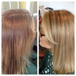 Beauty Society - Subtle, natural back to spring time highlights. before and after.