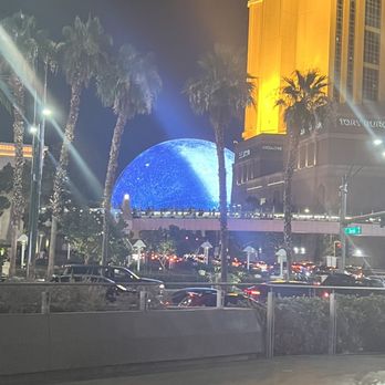 Sphere - Partial View of the Sphere from Treasure Island Casino/Hotel - Stadiums & Arenas Near Me - Las Vegas, Nevada