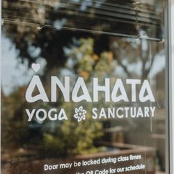 Anahata Yoga Sanctuary (view of front door). Note that the door will be locked during class times for privacy and security of students.