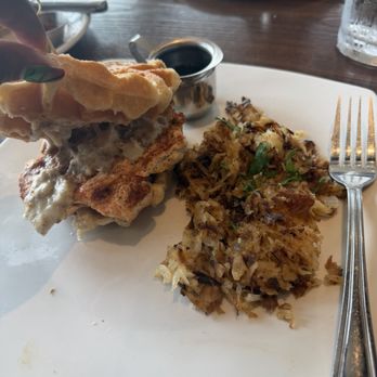 Burtons Grill & Bar - Chicken and waffles (sub bronze chicken) - New American Near Me - Gaithersburg, Maryland Burtons Grill & Bar - Chicken and waffles (sub bronze chicken) - New American Near Me - Gaithersburg, Maryland