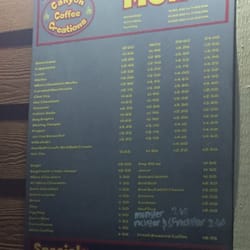 Canyon Coffee Creations - Coffee menu