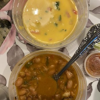 Grab N Go Tacos - Chile Con Queso (Regular with Chips) and charro beans - Tex-Mex Near Me - Sugar Land, Texas Grab N Go Tacos - Chile Con Queso (Regular with Chips) and charro beans - Tex-Mex Near Me - Sugar Land, Texas