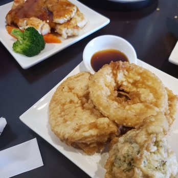 Koi Sushi - Chicken teriyaki Vegetable tempura (bottom) - Sushi Bars Near Me - East Haven, Connecticut Koi Sushi - Chicken teriyaki Vegetable tempura (bottom) - Sushi Bars Near Me - East Haven, Connecticut