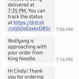 Receipt of food delivery that never happened.