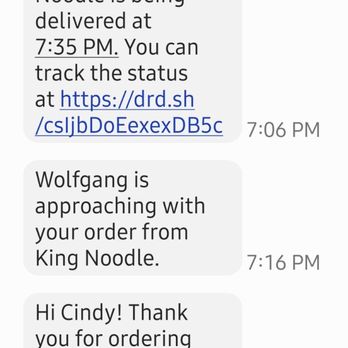 King Noodle - Receipt of food delivery that never happened. - Sushi Bars Near Me - Cedar Park, Texas