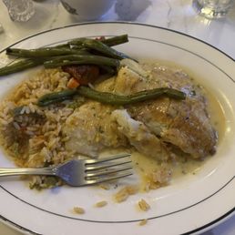 Fish, rice was good, asparagus so so.